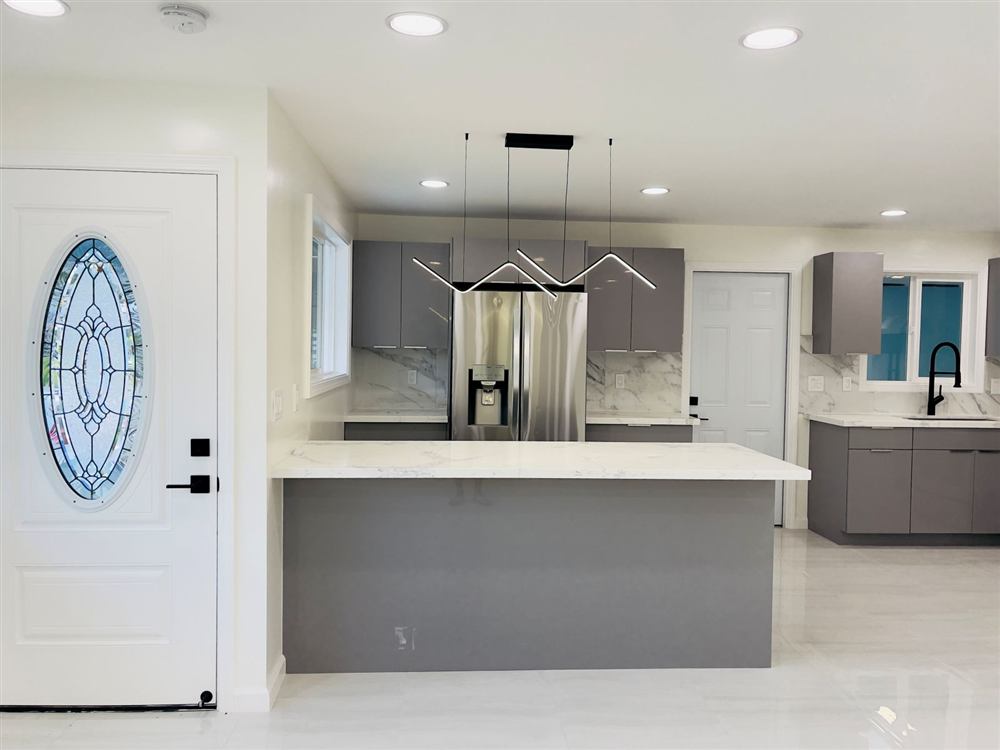Remodeled kitchen with island